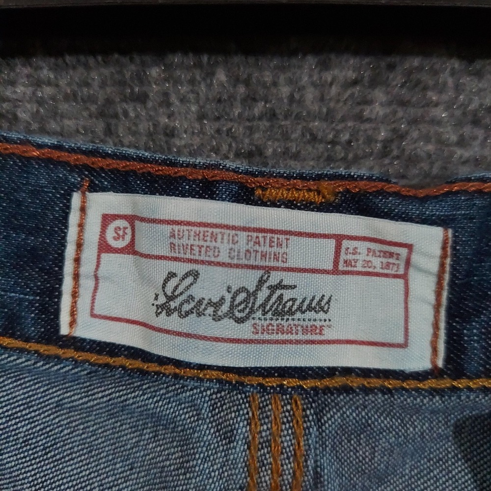 Levi Strauss Signature Shorts Mens 36x12 Blue Denim Cargo Relaxed Fit Baggy Y2K - Picture 6 of 9